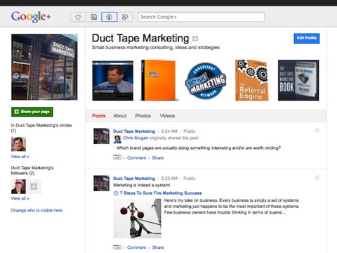 Google+ Brand Page