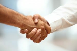 Closeup of a business handshake