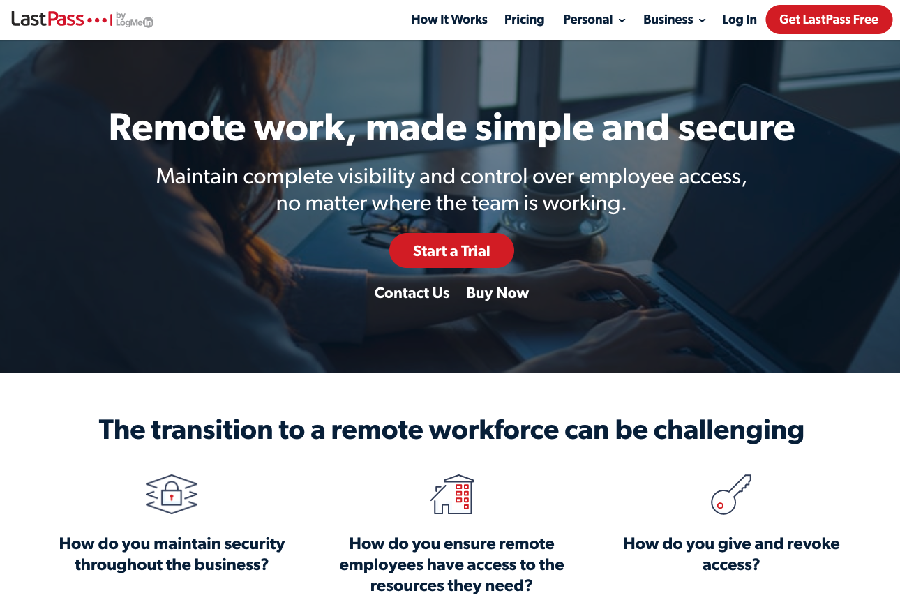 LastPass homepage