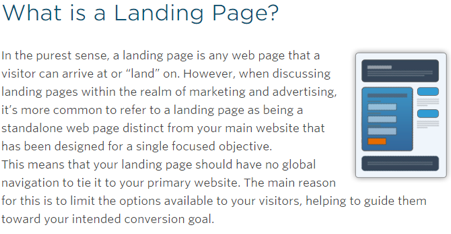 what makes a landing page