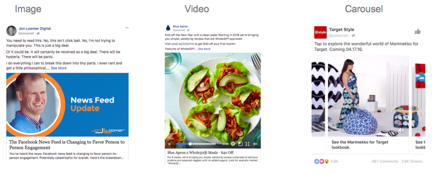 Facebook Ad Types